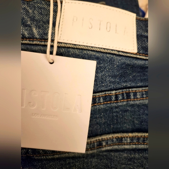 NWT Pistola Cara High Waist Distressed Skinny Frayed Hem Cropped Denim Jeans 26 - Picture 6 of 8